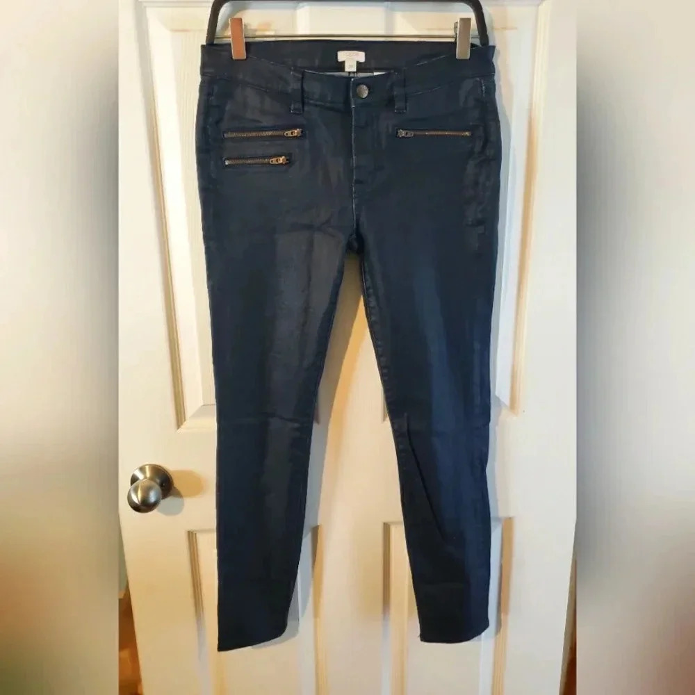 J. Crew| Matchstick Straight Leg Faux Leather Jeans